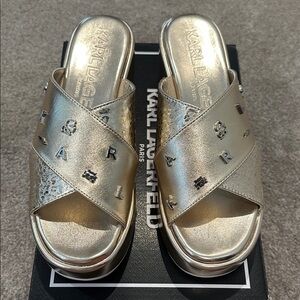 Karl Lagerfeld Gold Women's Sandals